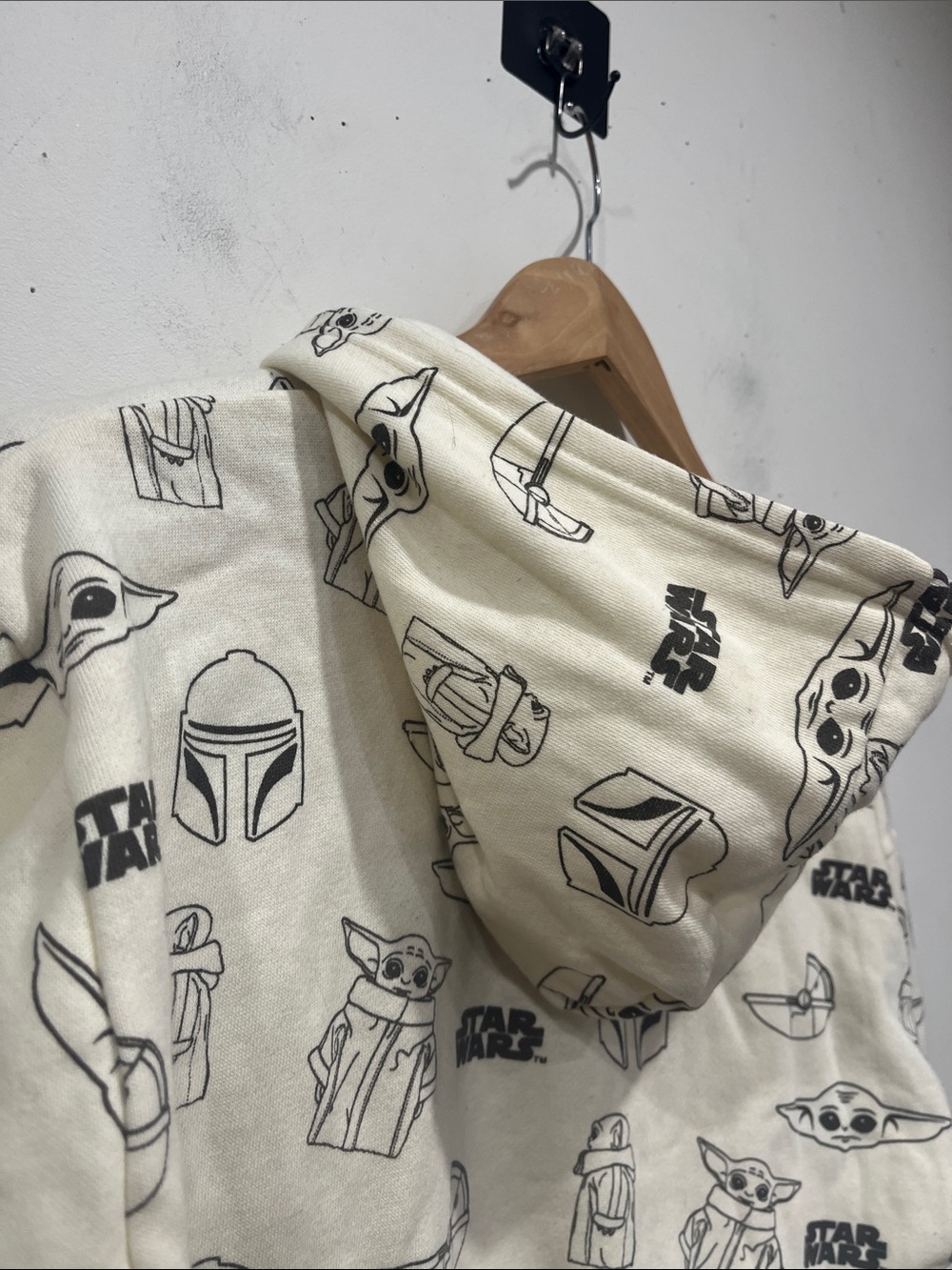 Star Wars Sweatshirt Hoodie Fleece in cream brown Unisex size S - Picture 5 of 10